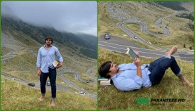 FOTO // Cu cărțile la subraț prin munți. Cum a pozat fostul deputat PD, Țuțu Constantin